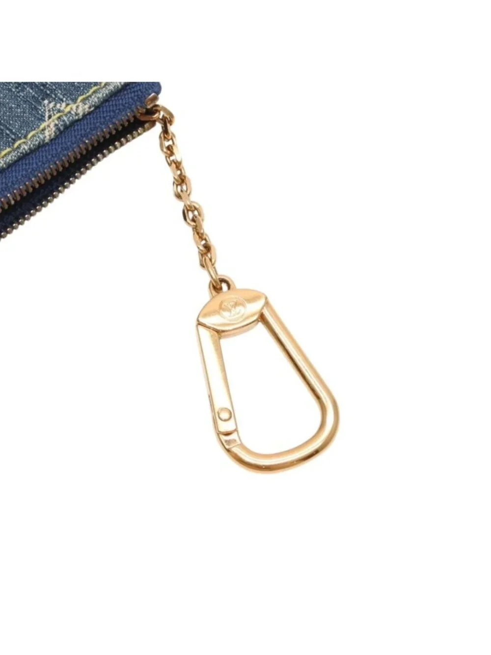 Louis Vuitton Monogram Denim Pochette Cles Coin Purse Blue